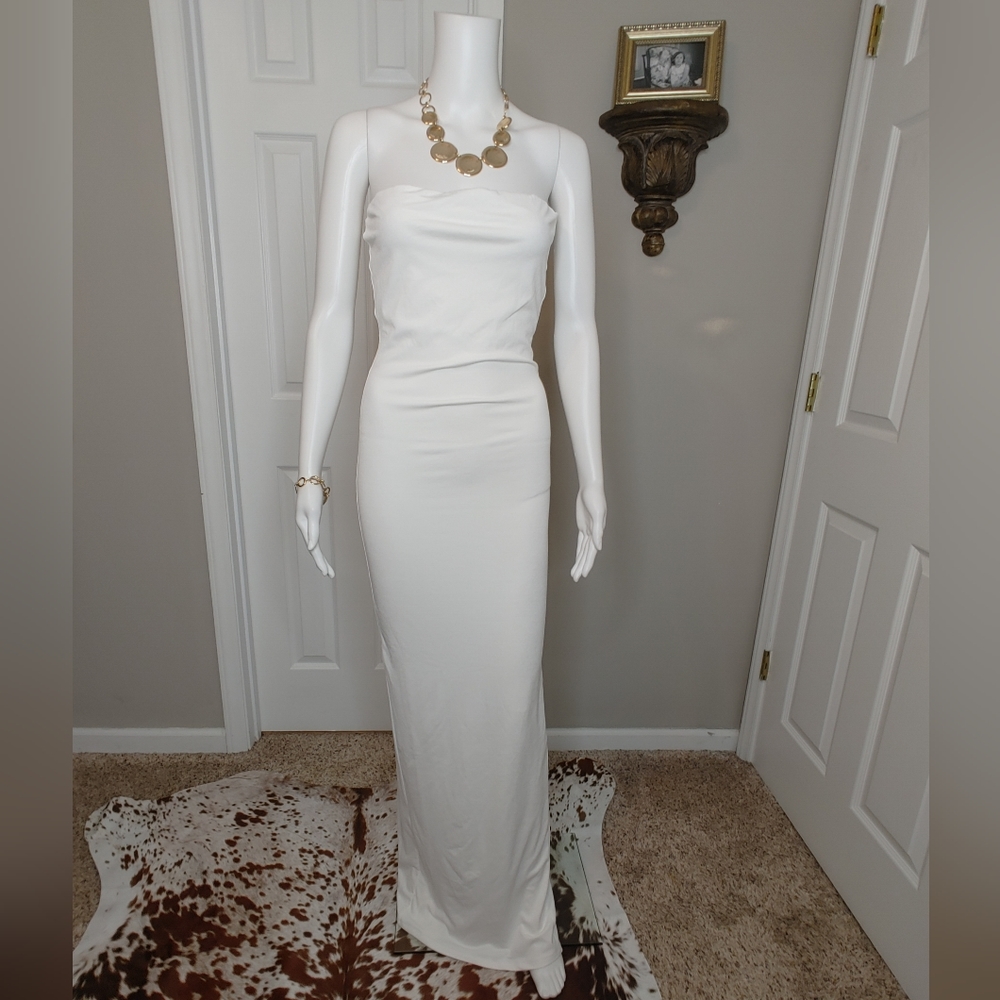 NAKED WARDROBE: THE NW TUBE DRESS, WHITE L - Picture 4 of 16